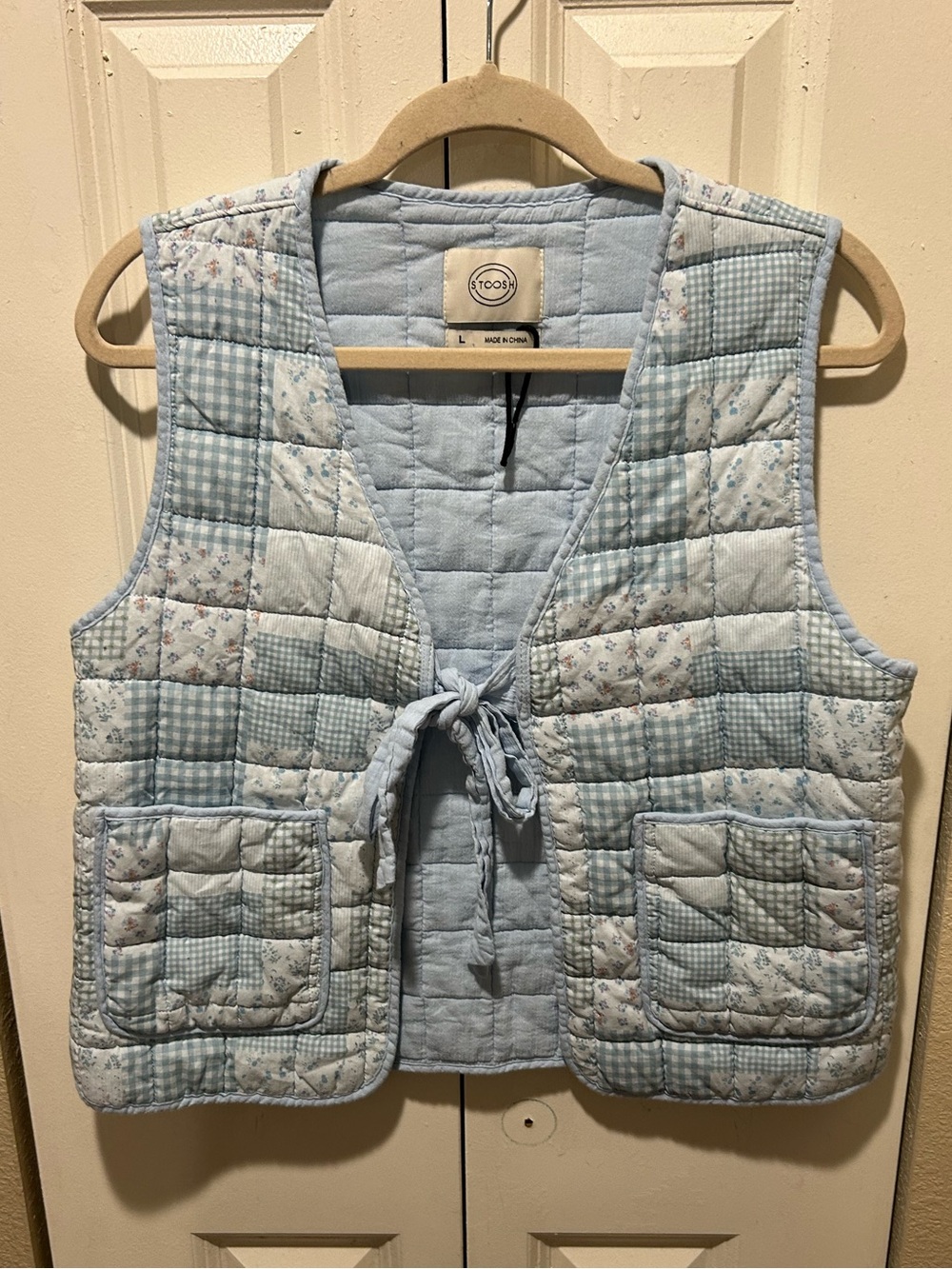 Stoosh Quilted Cottagecore Prairie Boho Vest , Large